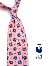 DANIELA Pink Printed Silk 3 Fold Tie